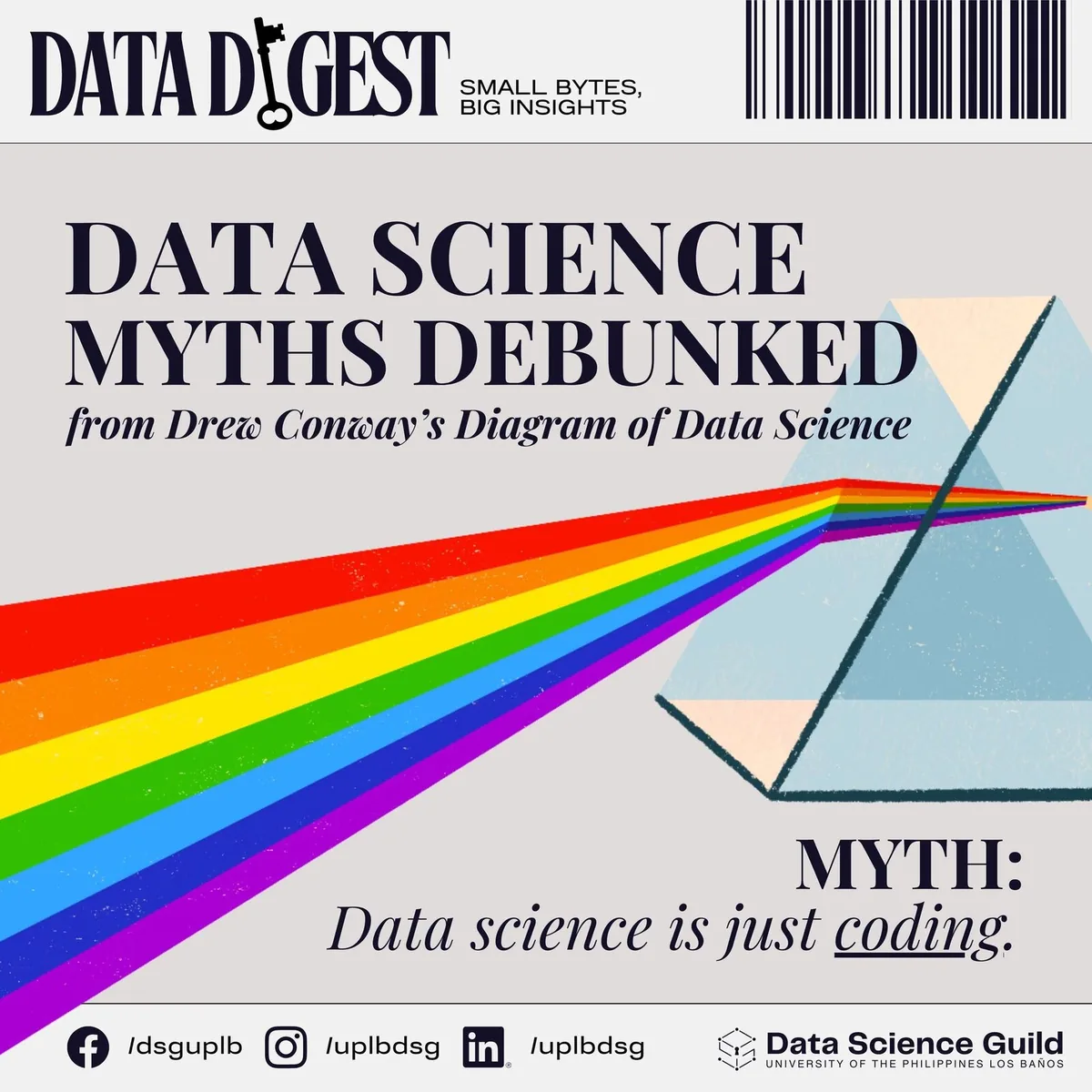 Data Science Myths Debunked cover challenging the idea that data science is just coding