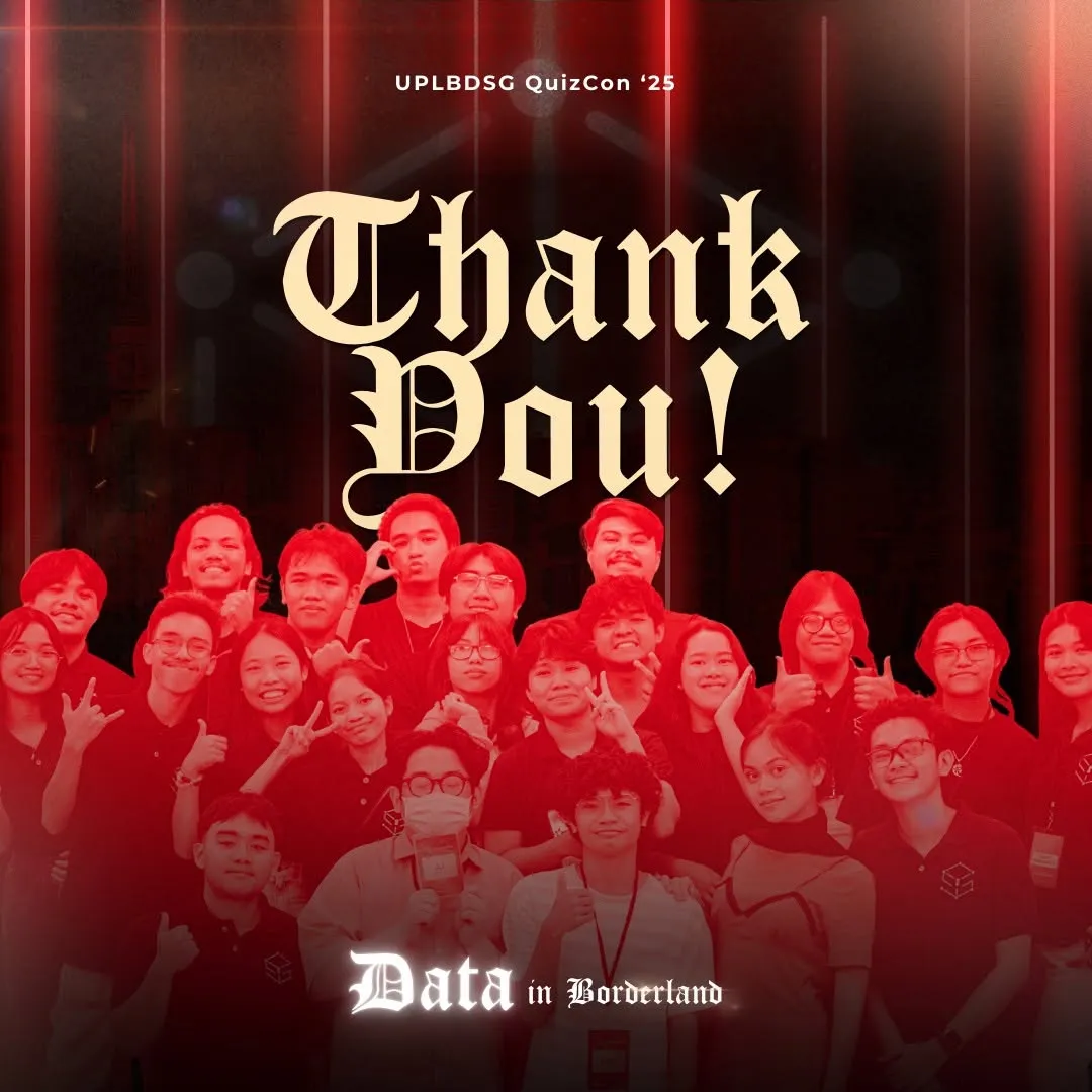 Thank you poster for the Data in Borderland QuizCon 2025 with participants