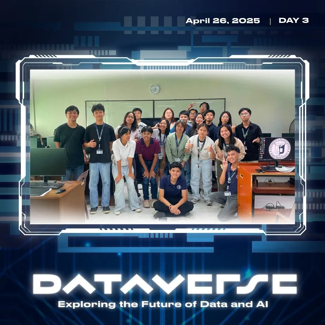 Students working at computers during Dataverse day one on April 4, 2025