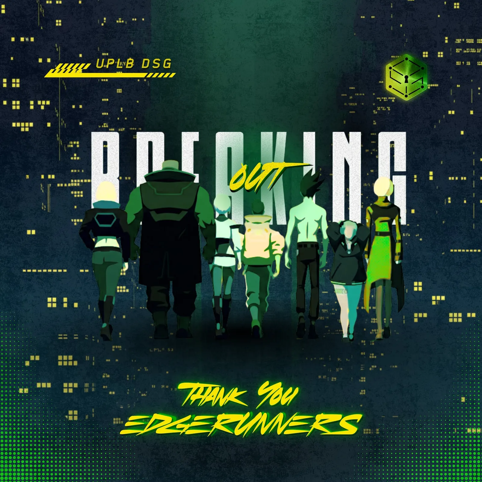 Thank you Edgerunners poster in cyberpunk style